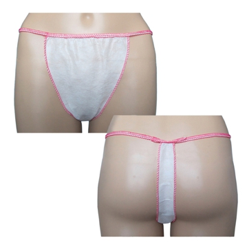 Tanga em Spunbond de SPA para Mulher Branco/Rosa 100 un