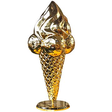 Cone com 3 bolas e Soft Dourado (AxD) 380x150mm