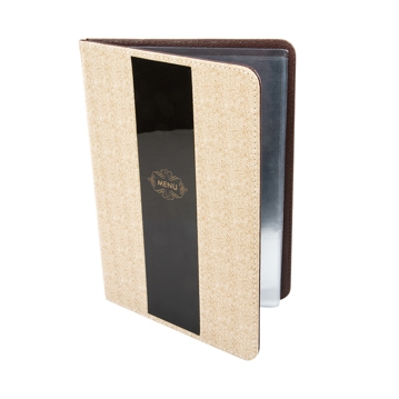 Porta Menus em PVC Cinzento 8 bolsas A4 220x310mm