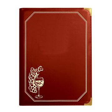 Carta de Vinhos Elite 8 bolsas A4 Bordeaux 255x330mm