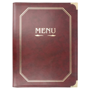 Porta Menus Elite 8 bolsas A4 Bordeaux 255x330mm