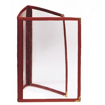 Menu Americano A5 150x215mm 3 corpos 6 pginas PVC Bordeaux
