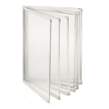 Menu Americano A4 230x317mm 6 corpos 12 pginas PVC Prateado