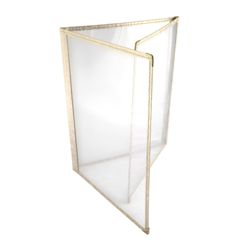 Menu Americano A4 230x317mm 3 corpos 6 pginas PVC Dourado