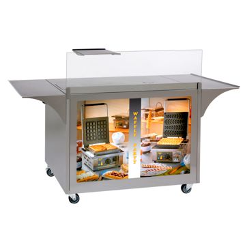 Estao de Trabalho Mvel 1000x600x825mm para Waffles Roller Grill