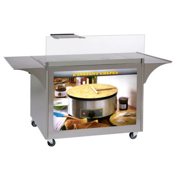 Estao de Trabalho Mvel 1000x600x825mm para Crepes Roller Grill