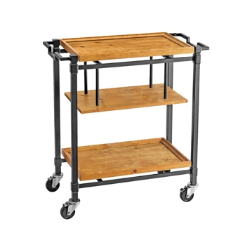 Carro de Servio em Madeira Natural 914x445x990mm