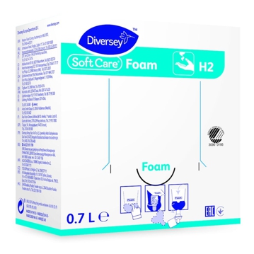 Produto em espuma para a lavagem das mos Soft Care Foam H2 700ml