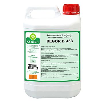 Produto para limpar o cho de espuma controlada Degor B J33 Bilha 5 L