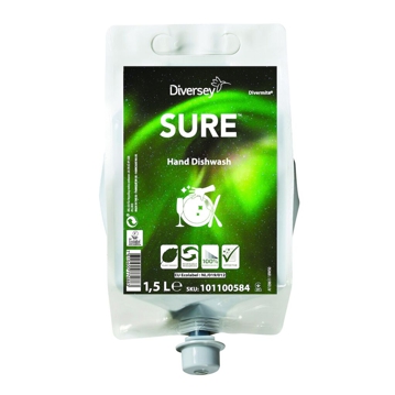 Detergente para lavavajillas a mano Sure Hand Dishwash Sistema Divermite 1,5L