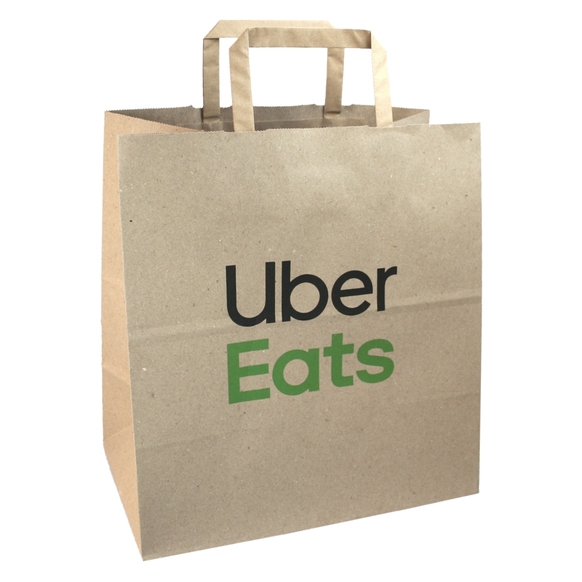 Bolsa de papel marrón con asa 270x160x290mm UberEats 250uds