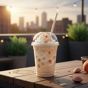 Frapp� de Chocolate Branco e P�ssego